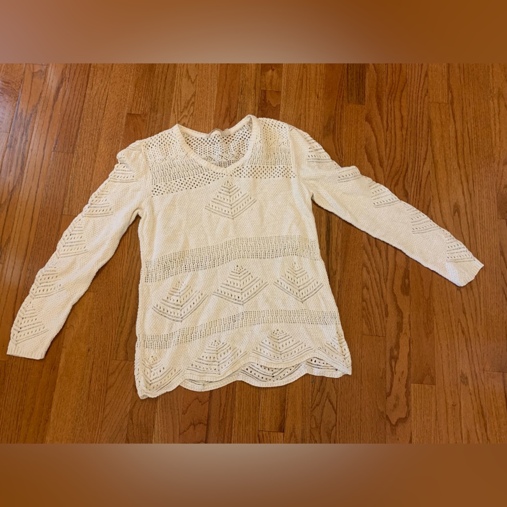 Soft Surroundings Crochet Ivory Sweater-size Medium
